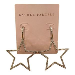 RACHEL PARCELL PAVE STARS DROP EARRINGS‎ NWT